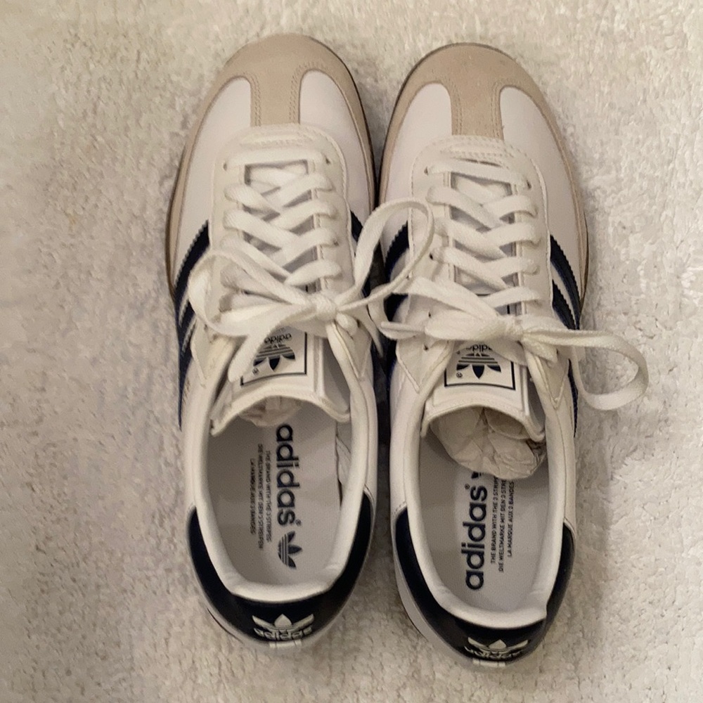 Men's Adidas Samba Originals White/Navy Size 9.5